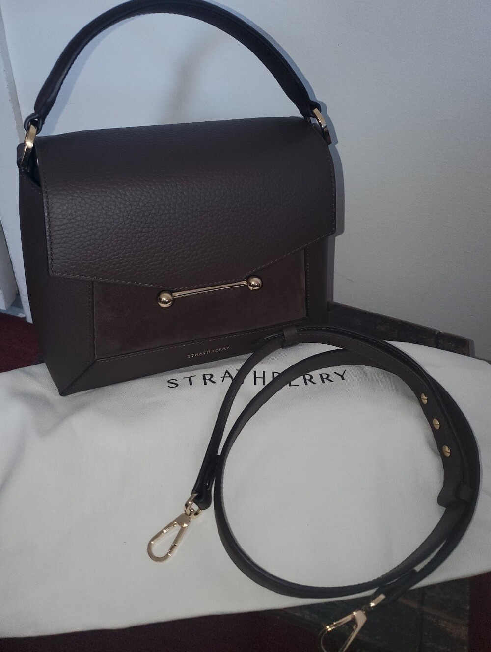 Strathberry Mosaic Bag Dark Chocolate